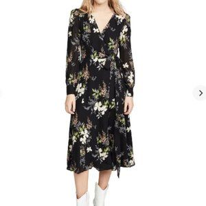 Reformation Susanna Wrap Dress Navy XS